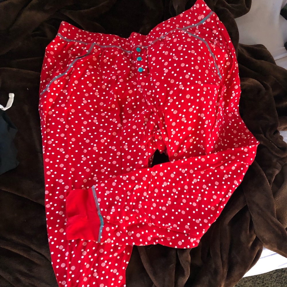 Red polka dot pajama pants